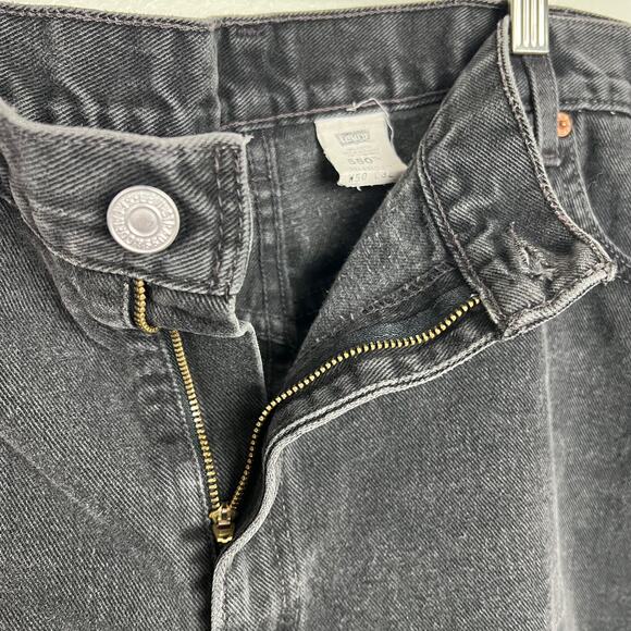 Levi's Mens 550 Jeans Size 50x32 Tag (25" Actual) Black Relaxed Fit Denim Pants - Picture 6 of 6